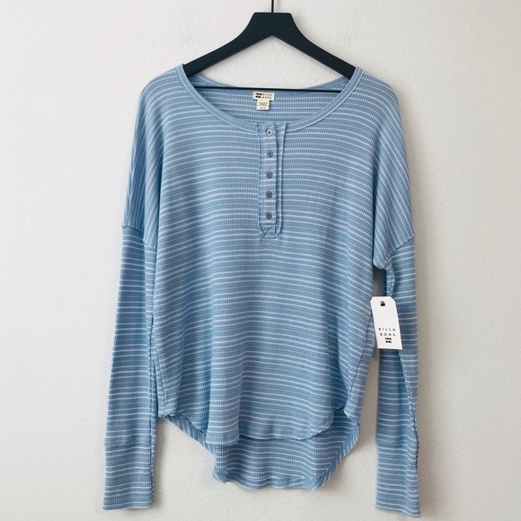 New! Billabong Any Day Thermal Ribbed Knit Oversized Long Sleeve Top - Picture 2 of 11